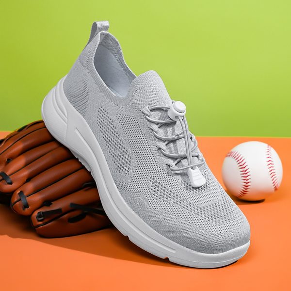 2025 New woven men's and women's running shoes Grey - Image 5