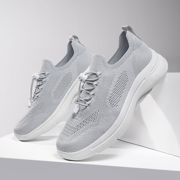 2025 New woven men's and women's running shoes Grey - Image 4