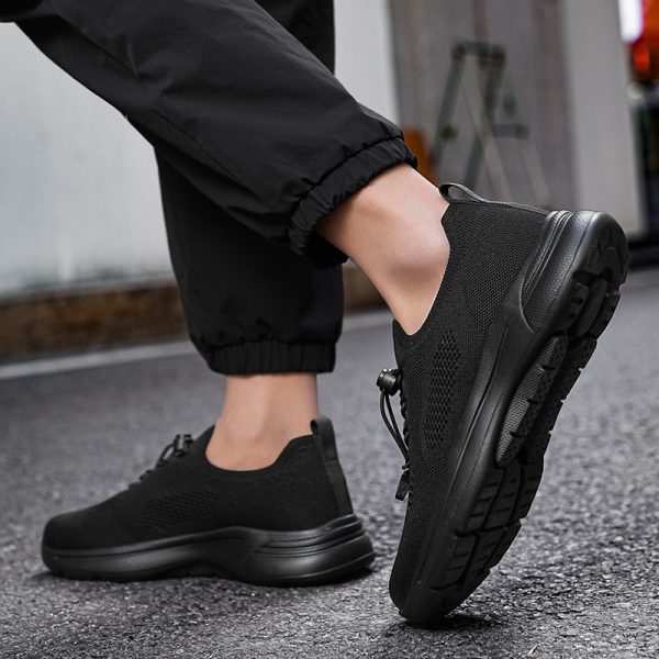 2025 New woven men's and women's running shoes Black - Image 4