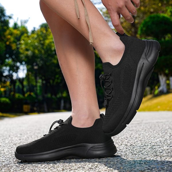 2025 New woven men's and women's running shoes Black - Image 2
